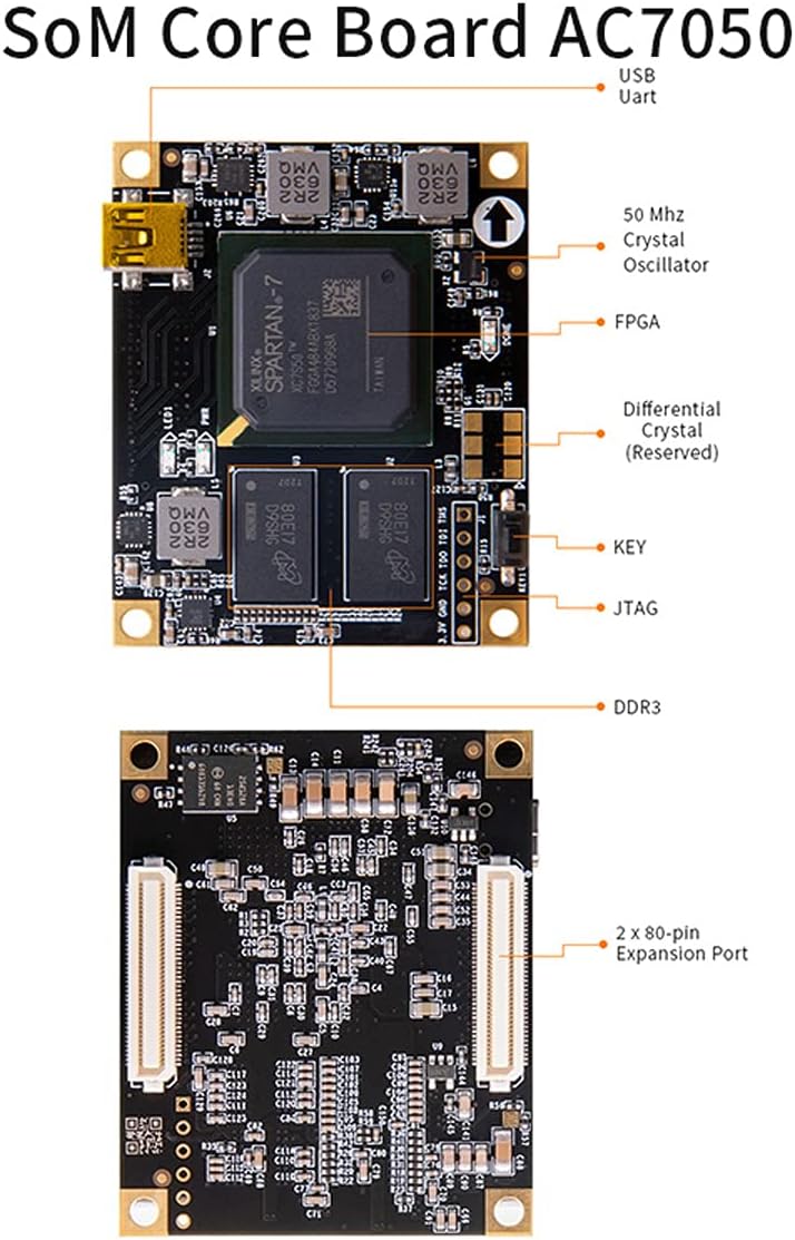 X7050C: Spartan-7 XC7S50 FPGA Development Board (FPGA Development Board + USB Downloader)
